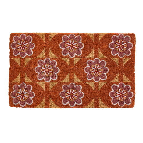 Terracotta Bloom Coir Doormat | Temple & Webster