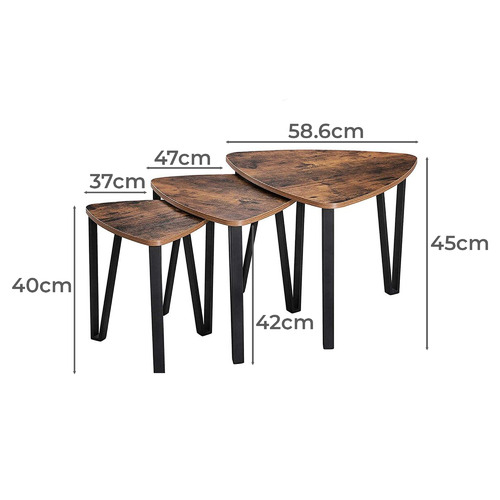 NorfolkHome 3 Piece Vernadus Nesting Coffee Table Set Temple & ster