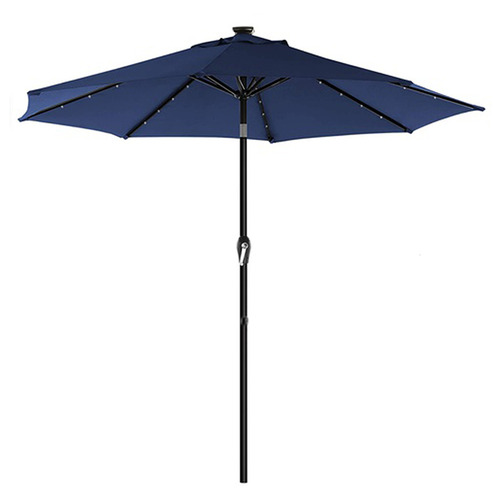 NorfolkHome 2.7m Baldur Solar-Lighted Market Umbrella | Temple & Webster