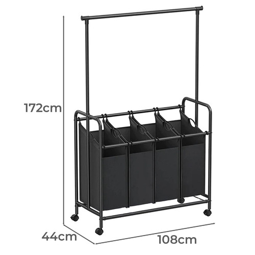 Eliana Laundry Sorter with Hanging Bar Temple & ster