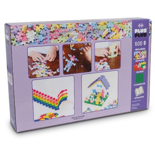 Plus-Plus 600 Piece Pastel Learn to Build Blocks Set