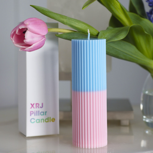 35cm Two Tone Pillar Soy-Blend Candle