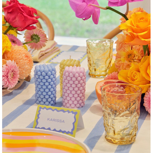 4 Piece Bubble Pillar Soy-Blend Candle Set