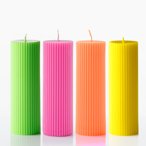 XRJCelebrations Neon Pillar Soy-Blend Candle | Temple & Webster