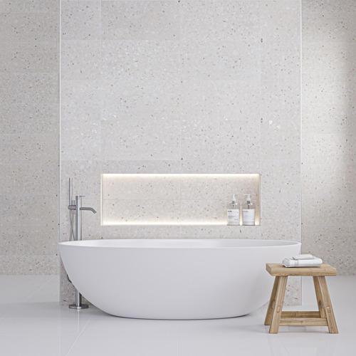Hadfair 298 x 600mm Beige Terrazzo Look Porcelain Tile