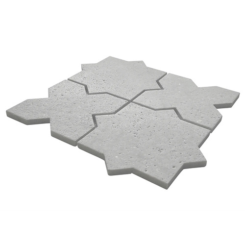 Apollo Grey Star & Cross Travertine Mosaic Tile