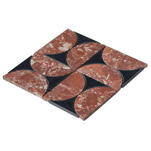 Laila Tuscan Red & Black Marble Mosaic Tile