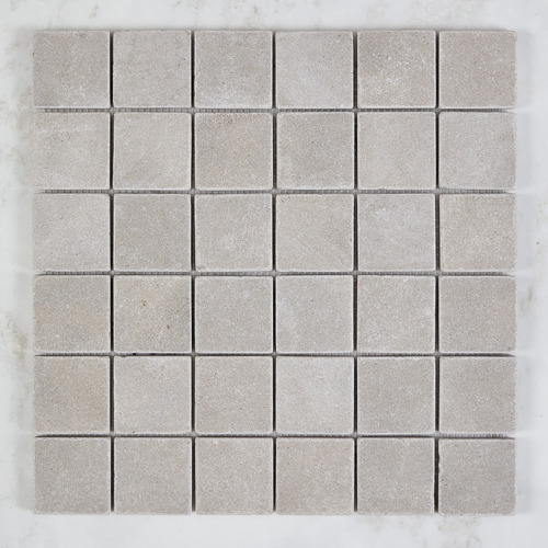 Nadia Tumbled Grey Small Square Mosaic Tile