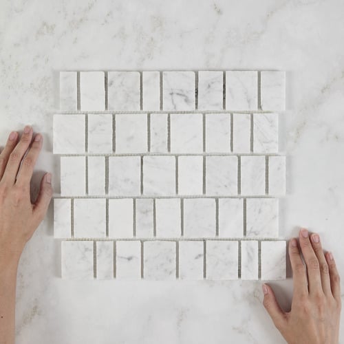 Idris Carrara Marble Mosaic Tile