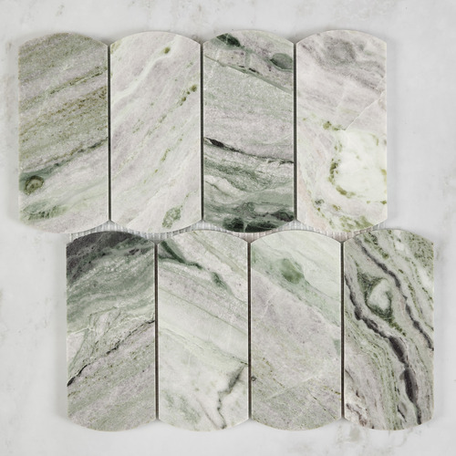 Nassah Honed Green Marble Mosaic Tile