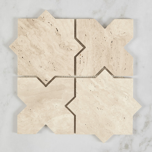 Apollo Beige Star & Cross Travertine Mosaic Tile