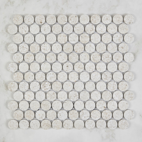 Bilal Beige Penny Round Porcelain Mosaic Tile