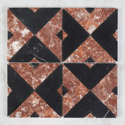Samira Tuscan Red & Black Marble Mosaic Tile