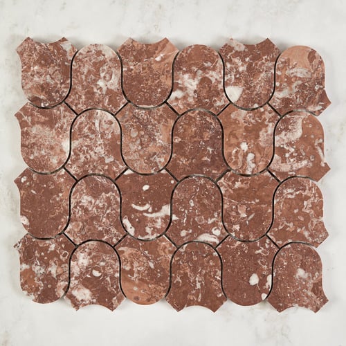 Toru Tuscan Red Marble Mosaic Tile