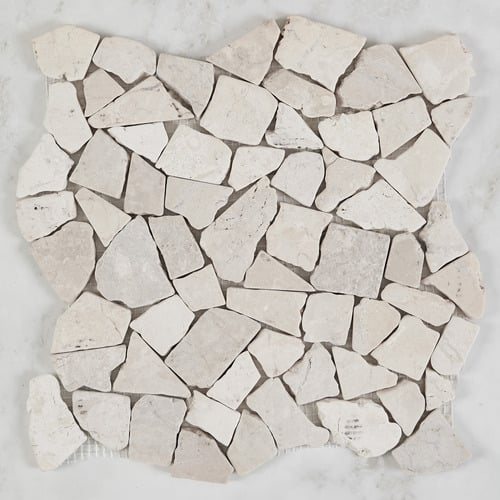 Rami Beige Crazypave Tumbled Marble Mosaic Tile