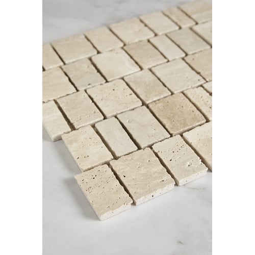 Idris Honed Travertine Mosaic Tile