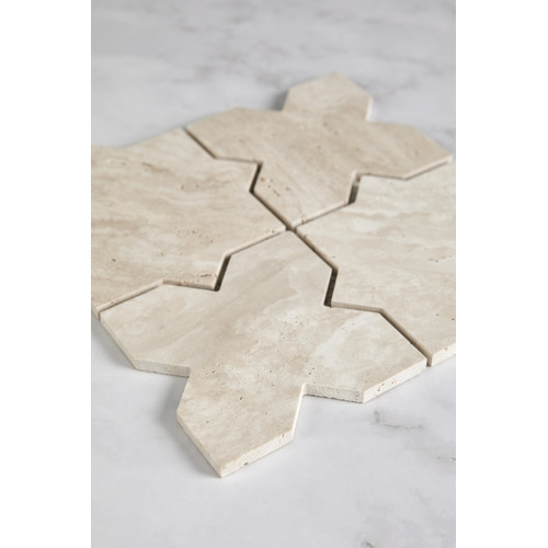 Apollo Beige Star & Cross Travertine Mosaic Tile