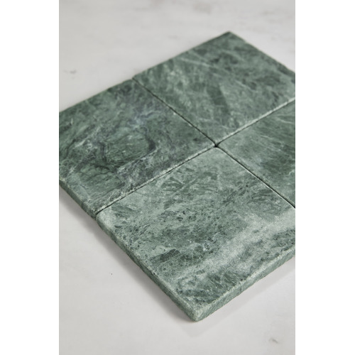 Isha 100 x 100mm Tumbled Green Marble Square Tile