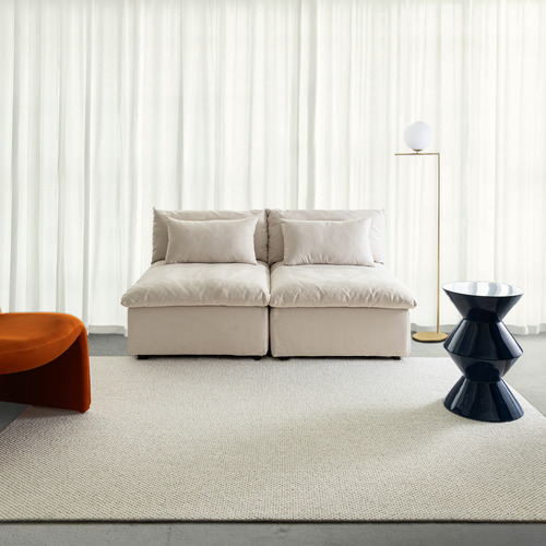 Beige-Sylora-Wool-Blend-Power-Loomed-Rug