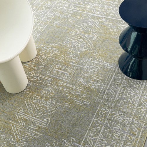 Grey Corvallis Traditional Machine Washable Rug