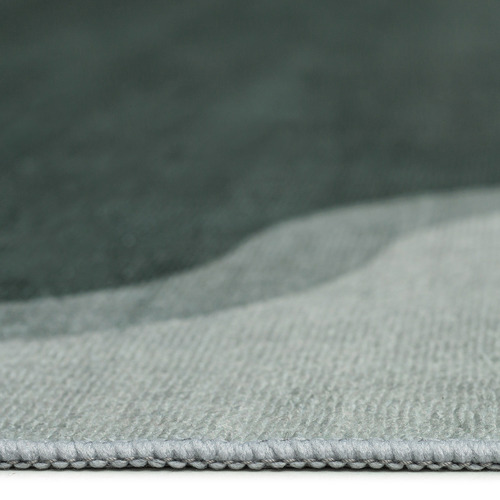 Dark Green Pierre Machine Washable Rug