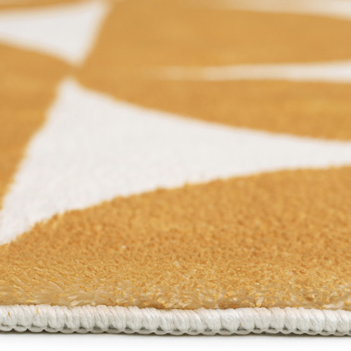 Gold Kinston Machine Washable Round Rug
