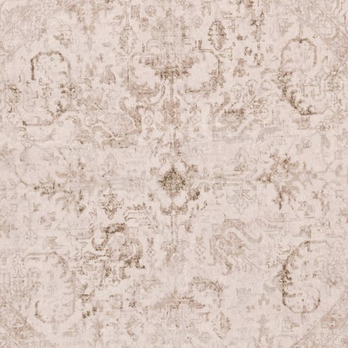 Beige Gaston Machine Washable Round Rug