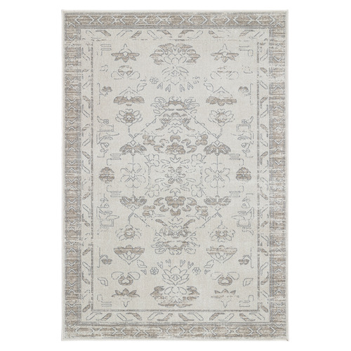 Grey Roseburg Traditional Machine Washable Rug