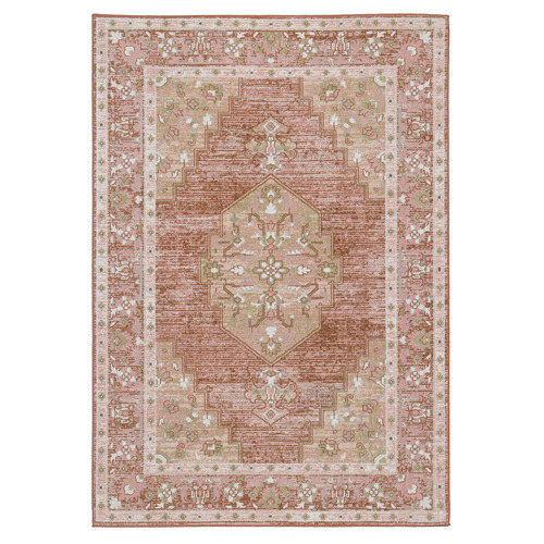 Terracotta Salem Traditional Machine Washable Rug