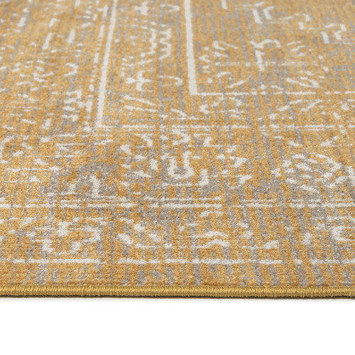 Gold Corvallis Traditional Machine Washable Rug