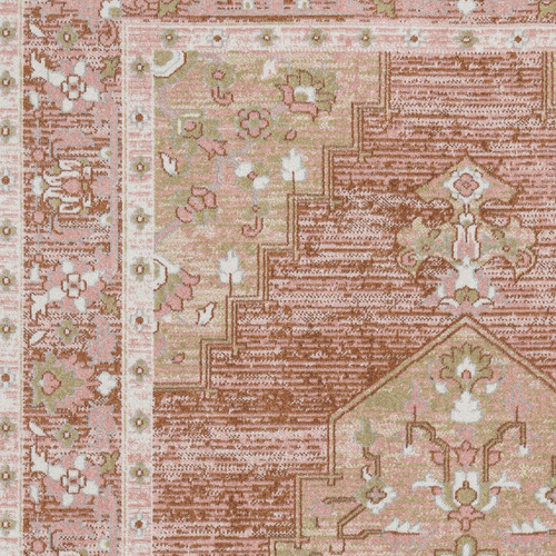 Terracotta Salem Traditional Machine Washable Rug