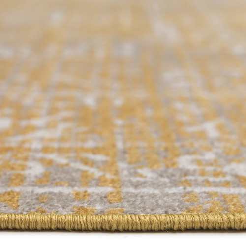 Gold Corvallis Traditional Machine Washable Rug