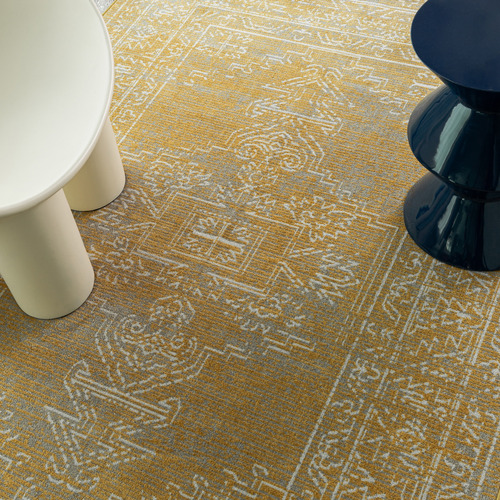 Gold Corvallis Traditional Machine Washable Rug