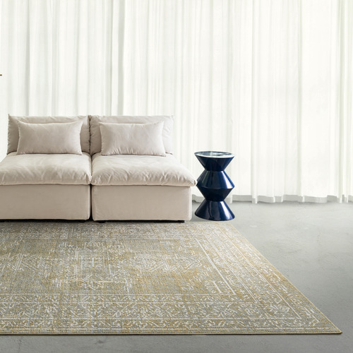 Grey Corvallis Traditional Machine Washable Rug