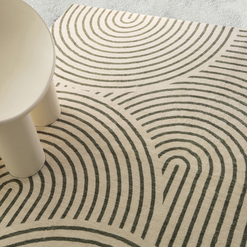 Green Glendale Machine Washable Rug