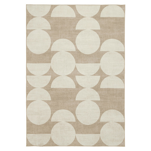 Taupe & Beige Kaelix Machine Washable Rug