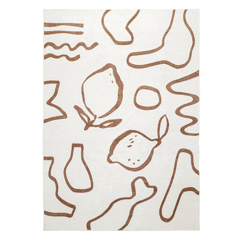 Brown & Ivory Corwin Machine Washable Rug