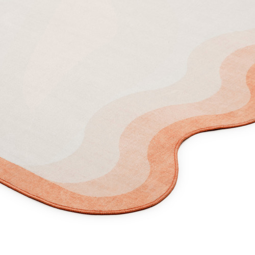 Peach & Cream Oraen Machine Washable Rug