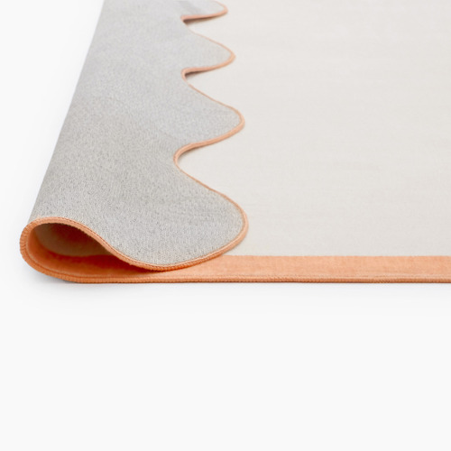 Peach & Cream Oraen Machine Washable Rug