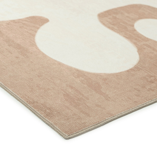 Beige & Ivory Oraen Machine Washable Rug