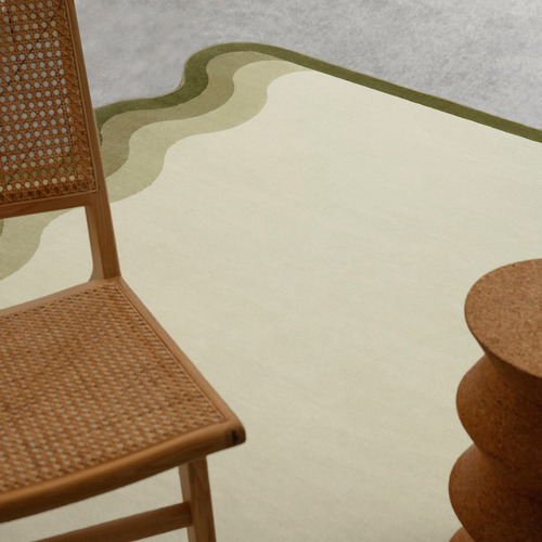 Green & Ivory Oraen Machine Washable Rug