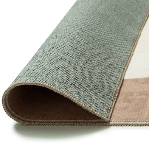 Beige & Ivory Oraen Machine Washable Rug