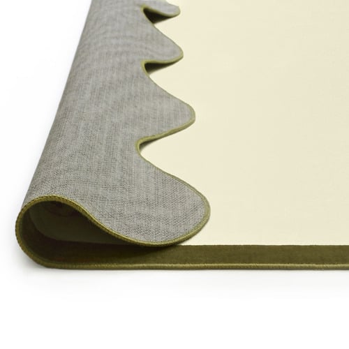 Green & Ivory Oraen Machine Washable Rug