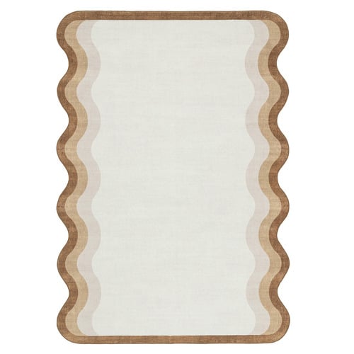 Brown & Cream Oraen Machine Washable Rug