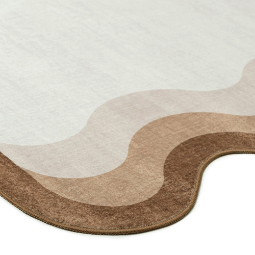 Brown & Cream Oraen Machine Washable Rug