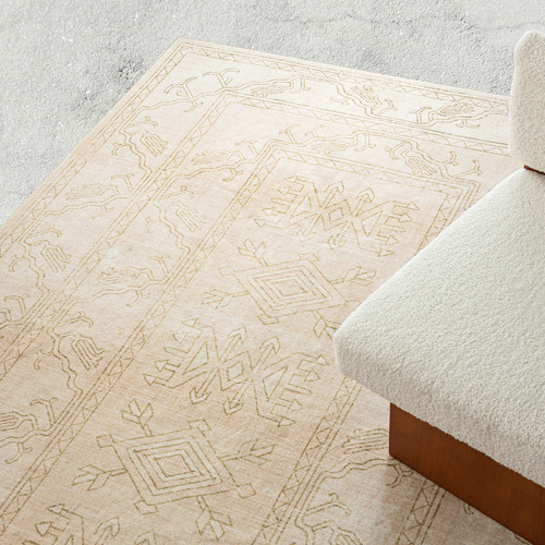 Beige Oraen Machine Washable Rug
