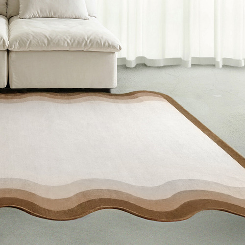 Brown & Cream Oraen Machine Washable Rug