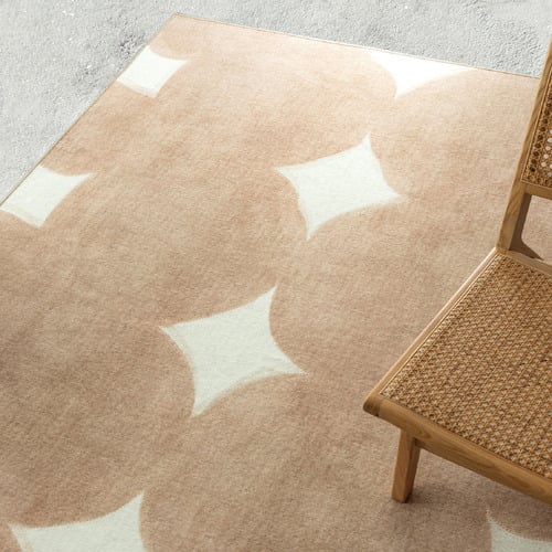 Beige & Ivory Nisha Washable Indoor/Outdoor Rug