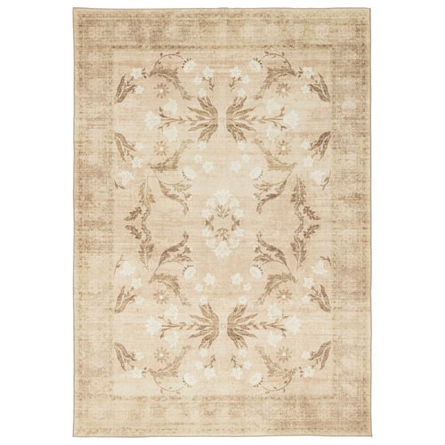 Beige & Ivory Halia Machine Washable Rug