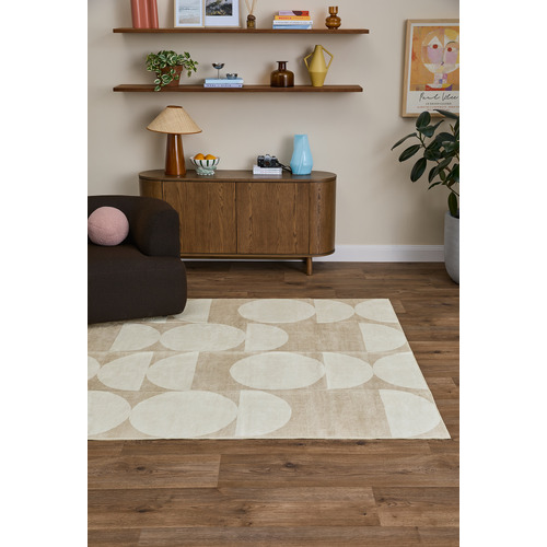 Taupe & Beige Kaelix Machine Washable Rug